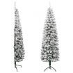 Slim Artificial Half Christmas Tree with Flocked Snow 180 cm