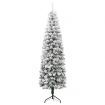 Slim Artificial Half Christmas Tree with Flocked Snow 180 cm