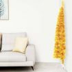 Slim Artificial Half Christmas Tree with Stand Gold 210 cm