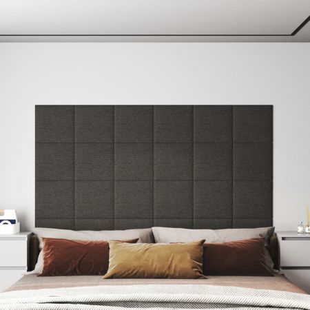 Wall Panels 12 pcs Dark Grey 30x30 cm Fabric 1.08 m²