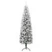 Slim Artificial Half Christmas Tree with Flocked Snow 150 cm