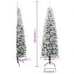 Slim Artificial Half Christmas Tree with Flocked Snow 150 cm