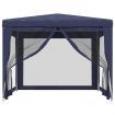 Party Tent with 4 Mesh Sidewalls Blue 3x3 m HDPE