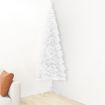 Slim Artificial Half Christmas Tree with Stand White 210 cm