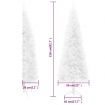 Slim Artificial Half Christmas Tree with Stand White 210 cm