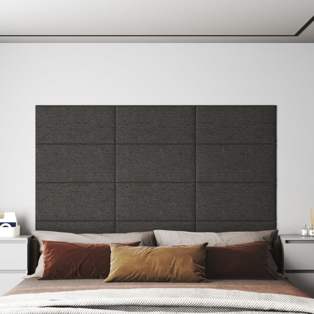 Wall Panels 12 pcs Dark Grey 60x30 cm Fabric 2.16 m²