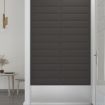 Wall Panels 12 pcs Dark Grey 60x15 cm Fabric 1.08 m²