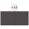Wall Panels 12 pcs Dark Grey 30x15 cm Fabric 0.54 m²