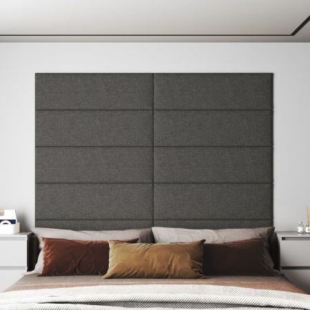 Wall Panels 12 pcs Dark Grey 90x30 cm Fabric 3.24 m²