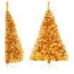 Artificial Half Christmas Tree with Stand Gold 150 cm PVC