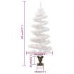 Swirl Christmas Tree with Pot and LEDs White 120 cm PVC