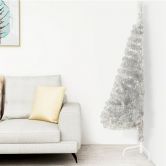 Artificial Half Christmas Tree with Stand Silver 150 cm PVC