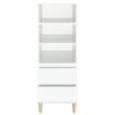 Highboard High Gloss White 40x36x110 cm Engineered Wood