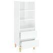 Highboard High Gloss White 40x36x110 cm Engineered Wood