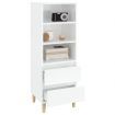 Highboard High Gloss White 40x36x110 cm Engineered Wood