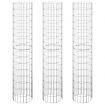 Circular Gabion Raised Beds 3 pcs Galvanised Steel Ø30x150 cm
