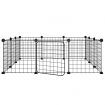 12-Panel Pet Cage with Door Black 35x35 cm Steel