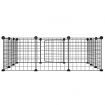 12-Panel Pet Cage with Door Black 35x35 cm Steel