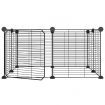 8-Panel Pet Cage with Door Black 35x35 cm Steel