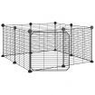 8-Panel Pet Cage with Door Black 35x35 cm Steel