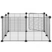 8-Panel Pet Cage with Door Black 35x35 cm Steel