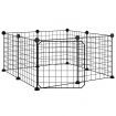 8-Panel Pet Cage with Door Black 35x35 cm Steel