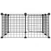 8-Panel Pet Cage with Door Black 35x35 cm Steel