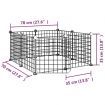 8-Panel Pet Cage with Door Black 35x35 cm Steel