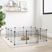 12-Panel Pet Cage with Door Black 35x35 cm Steel