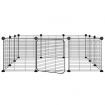 12-Panel Pet Cage with Door Black 35x35 cm Steel