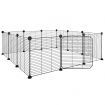 12-Panel Pet Cage with Door Black 35x35 cm Steel