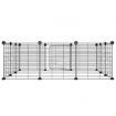 12-Panel Pet Cage with Door Black 35x35 cm Steel