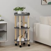 3-tier Trolley Grey 38x38x82cm Engineered Wood&Solid Wood Pine