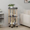 3-tier Trolley Grey 38x38x82cm Engineered Wood&Solid Wood Pine