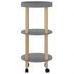 3-tier Trolley Grey 38x38x82cm Engineered Wood&Solid Wood Pine