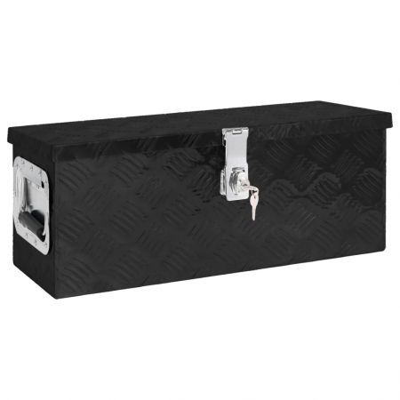 Storage Box Black 60x23.5x23 cm Aluminium