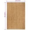 Rug Rectangular Natural 180x250 cm Jute