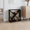 Wine Cabinet Black 62x25x62 cm Solid Wood Pine