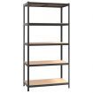 5-Layer Heavy-duty Shelf Grey Steel and Engineered Wood