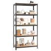 5-Layer Heavy-duty Shelf Grey Steel and Engineered Wood