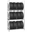 3-Layer Tire Racks 2 pcs Silver 110x40x200 cm Steel
