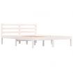 Bed Frame Solid Wood Pine White 137x187 Double Size