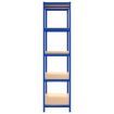 5-Layer Shelves 2 pcs Blue Steel and Engineered Wood