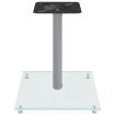 Speaker Stands 2 pcs Silver Tempered Glass 1 Pillar Design