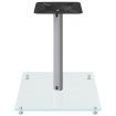 Speaker Stands 2 pcs Silver Tempered Glass 1 Pillar Design