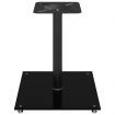 Speaker Stands 2 pcs Black Tempered Glass 1 Pillar Design