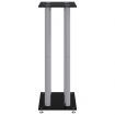 Speaker Stands 2 pcs Black&Silver Tempered Glass 4 Pillars Design