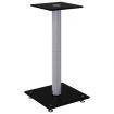 Speaker Stands 2 pcs Black&Silver Tempered Glass 1 Pillar Design