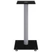 Speaker Stands 2 pcs Black&Silver Tempered Glass 1 Pillar Design