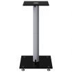 Speaker Stands 2 pcs Black&Silver Tempered Glass 1 Pillar Design